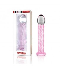 СТЪКЛЕНО ДИЛДО С РЕЛЕФ ROMANCE PINK